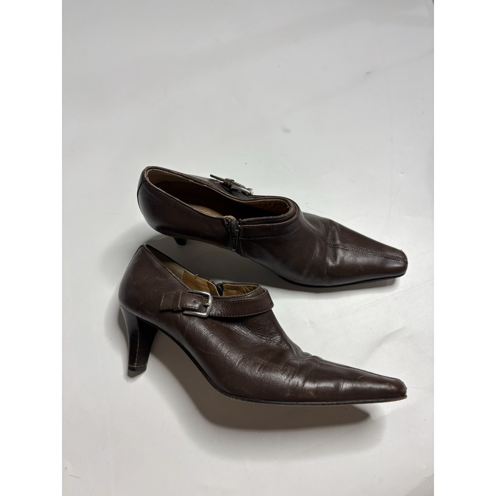 VTG COACH LEATHER KITTEN HEEL POINTED TOE BUCKLE Y2K ACADEMIA OLD MONEY WOMEN 6B